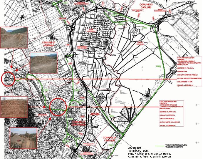 I gradi di progettazione: progetto definitivo Siti di cava, di deposito temporaneo, di recupero e di discarica: a) planimetria rappresentativa dei siti di cave di prestito e di deposito temporaneo di