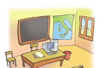 Unità 1: A SCUOLA lavagna gesso carta geografica