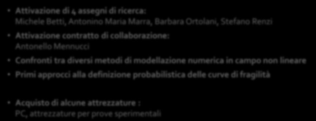 Attivazione di 4 assegni di ricerca: Michele Betti, Antonino Maria Marra, Barbara Ortolani, Stefano Renzi