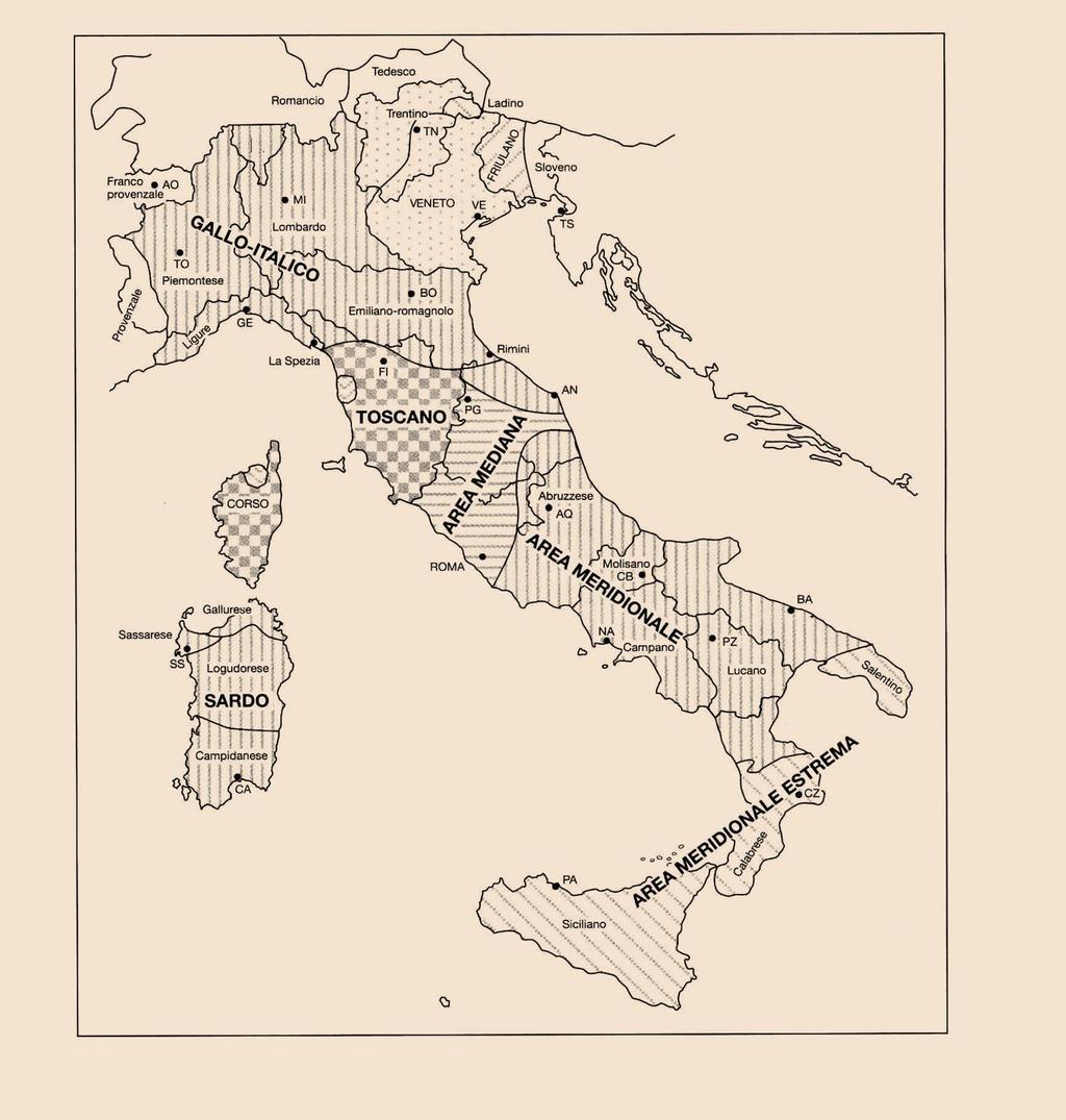 Italia: aree dialettali attuali da C. Grassi - A.