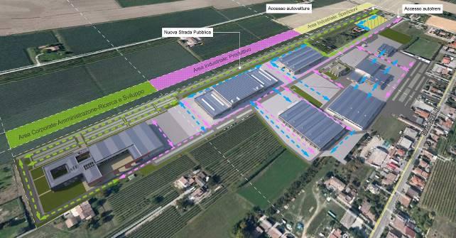 Proposta di progetto Il nuovo comparto WAM di Ponte Motta è strutturato ed organizzato in tre settori aventi funzioni differenti: headquarter, area industriale, logistica (magazzini e spedizioni).