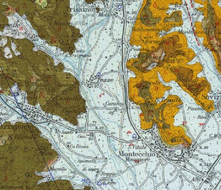 Figura 2 Estratto dalla carta Geologica d Italia Fg.