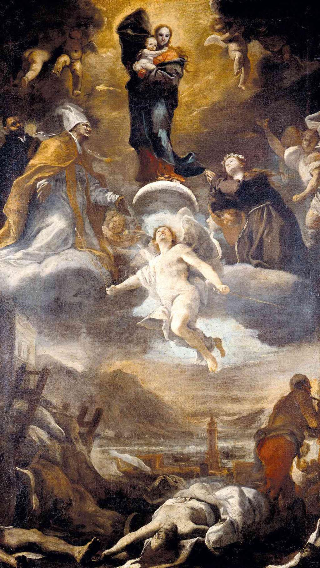 Mattia Preti, La Vergine e ROSALIA eris in peste patrona Santi intercedono per la Palermo, Palazzo dei