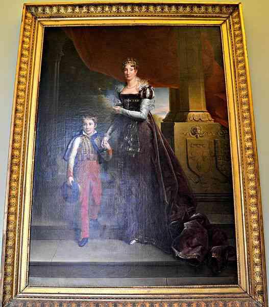 François Gérard, Maria Amalia di Orléans con il figlio duca di Chartres, olio su tela, 250 x 184 cm, inv.