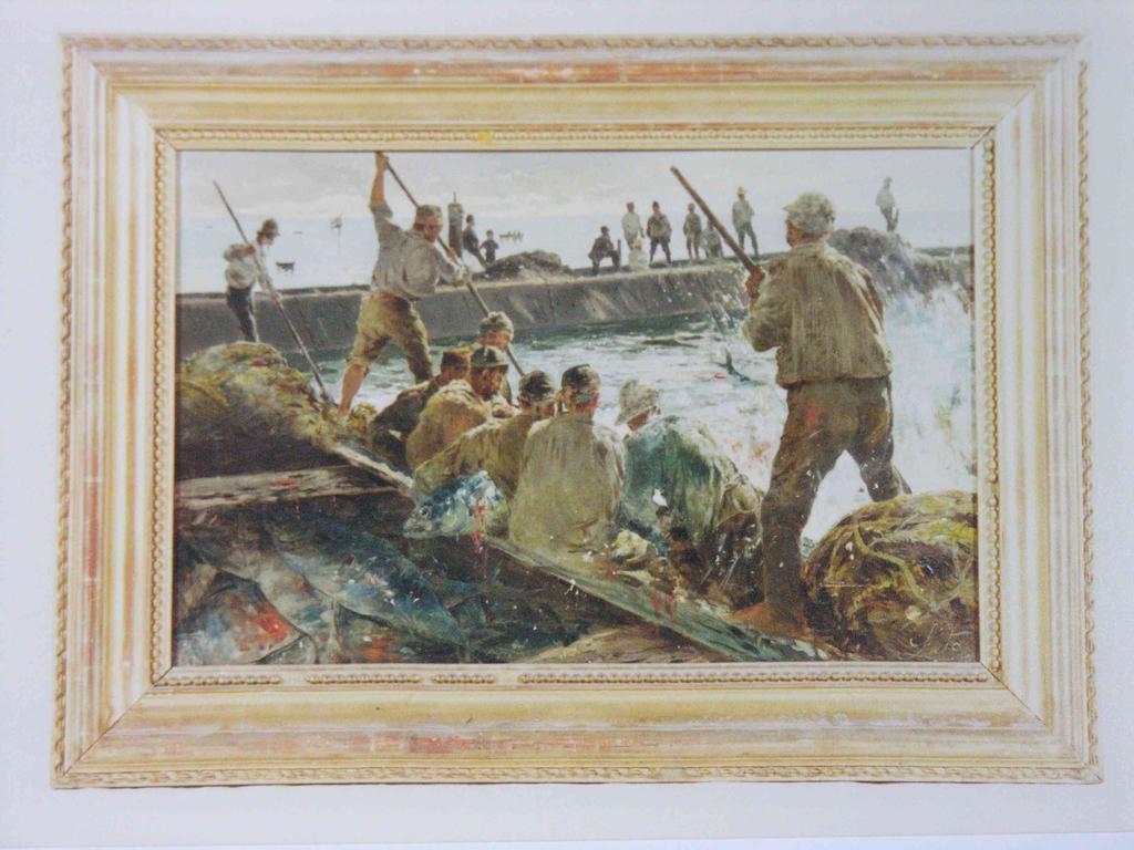 Antonino Leto, Pesca del tonno in Sicilia, olio su tela, cm 42,5x63, inv.