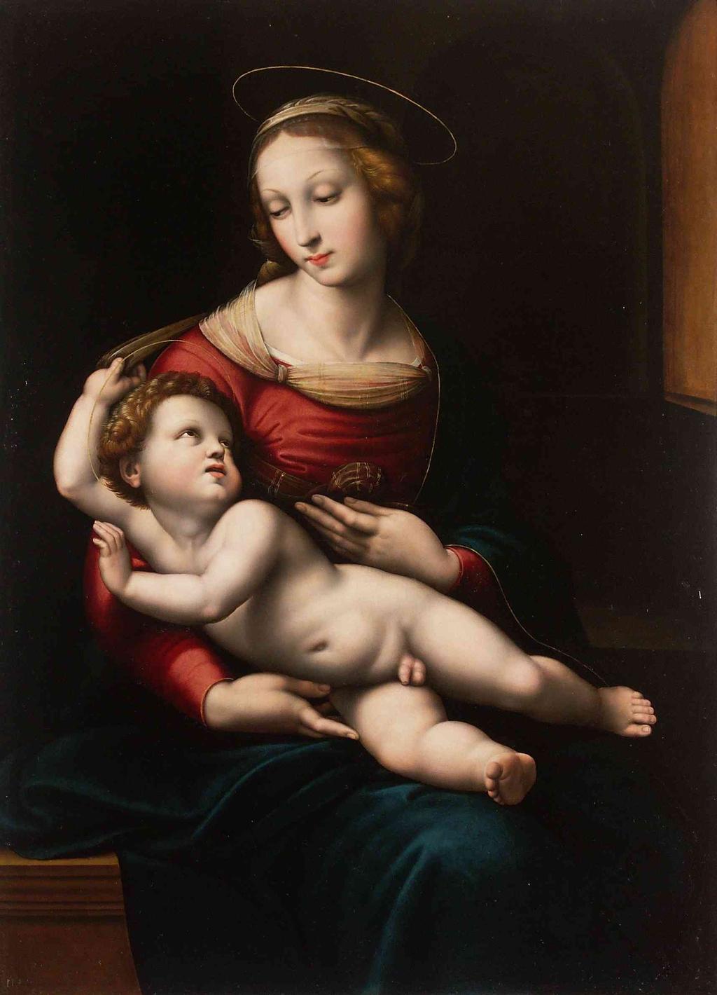 Raffaello Sanzio (copia da),raffaello e la definizione della Madonna con Bambino,