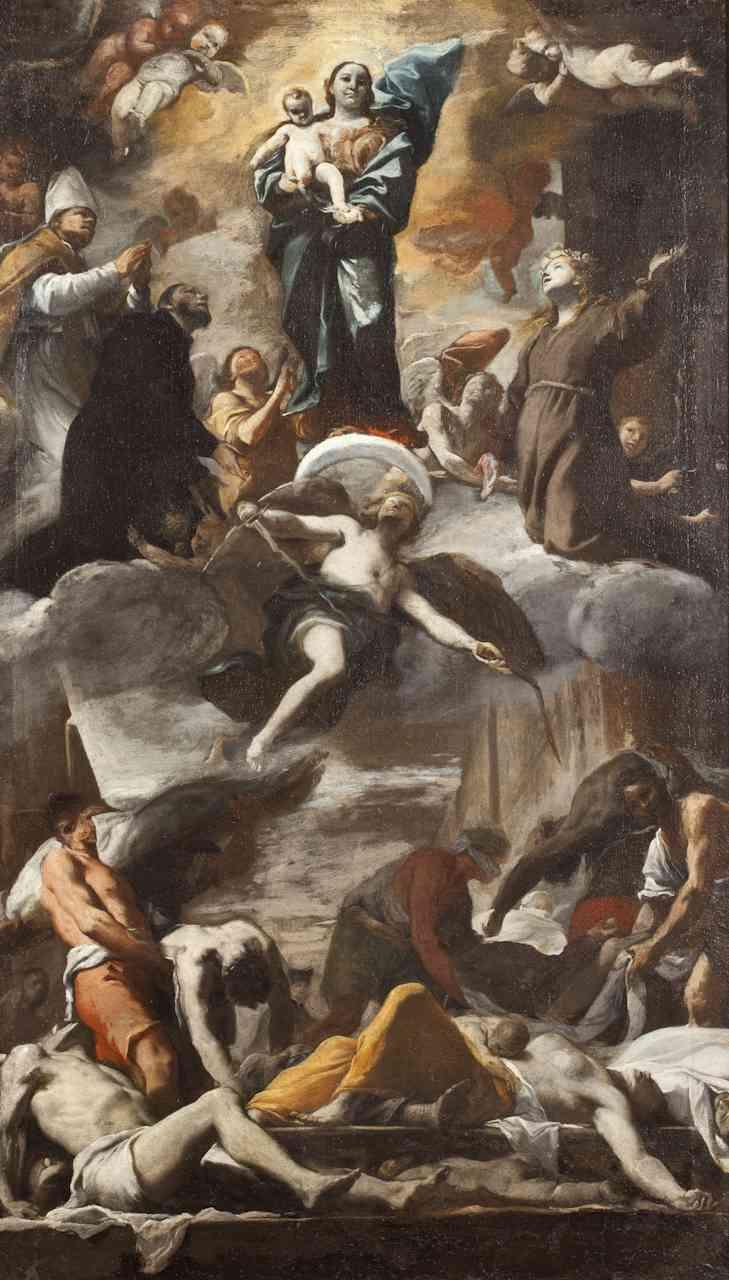 Mattia Preti, La Vergine e ROSALIA eris in peste patrona Santi intercedono per la Palermo, Palazzo dei