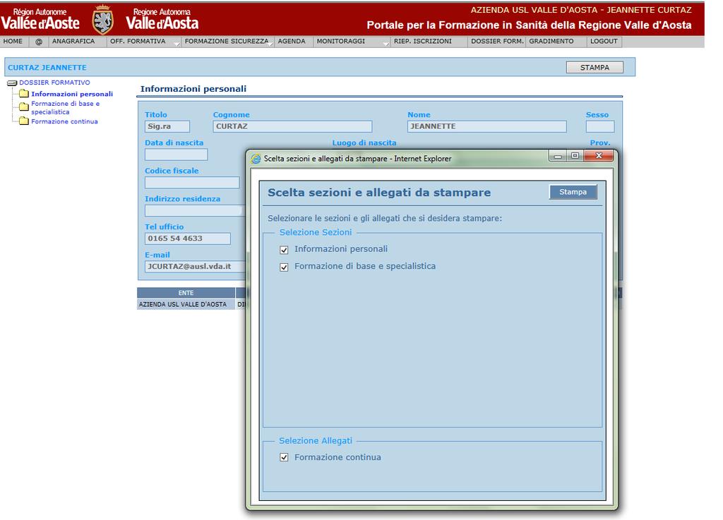 3.2 STAMPARE IL DOSSIER FORMATIVO Passaggio n.