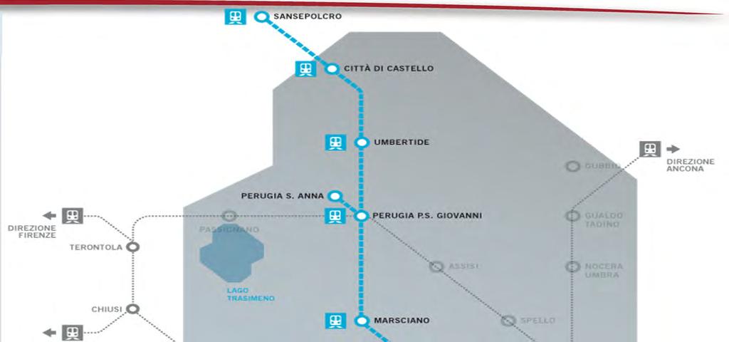 Inquadramento generale: la Rete regionale FCU Linea Sansepolcro-Terni Km Linea: 153 km; Linea semplice binario