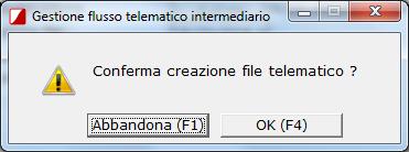 Se la stampa riposrta la scritta Generato file, non ci sono state anomalie in creazione del file Questo è il nome attribuito dal programma al file generato Dopo aver