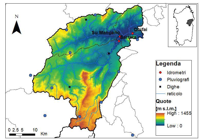 4. Cedrino Il Bacino idrografico del Cedrino ricopre un area di 1075.2 km 2 (Figura 18). In Tabella 13 vengono riportate le principali caratteristiche morfologiche e idrologiche del bacino.