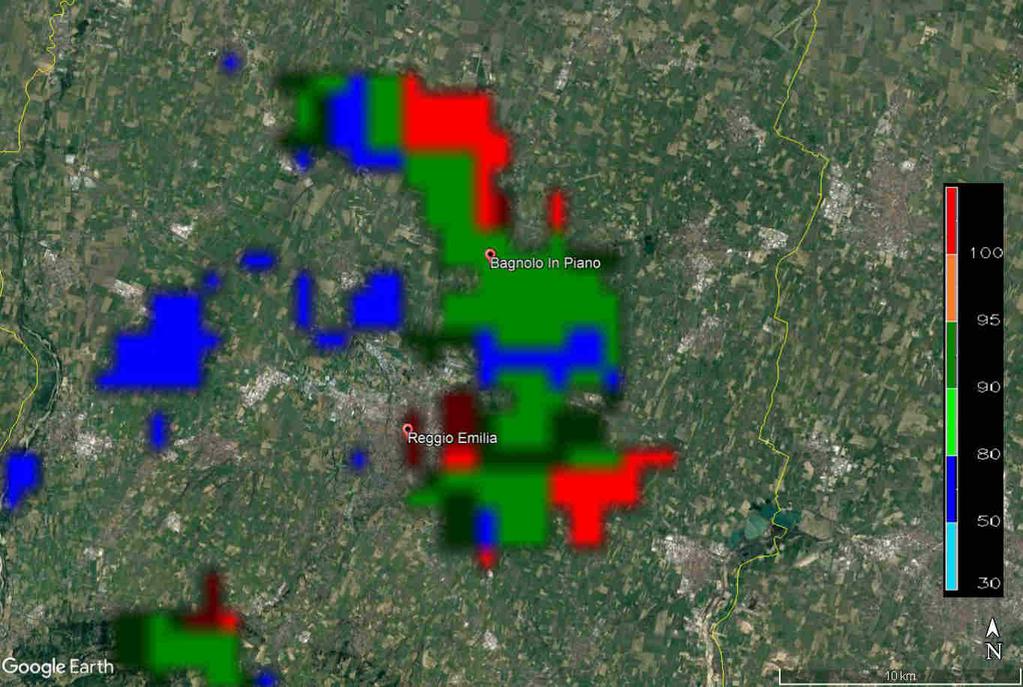 mostrata la probabilità di grandine