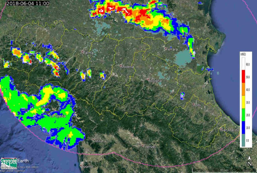 di pianura, con fenomeni intensi in particolare sul Parmense.