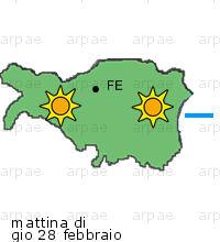 bollettino meteo per la provincia di Ferrara weather forecast for the Ferrara province costa coast Temp MAX 18 C 13 C Vento Wind 26km/h 31km/h costa coast Temp.