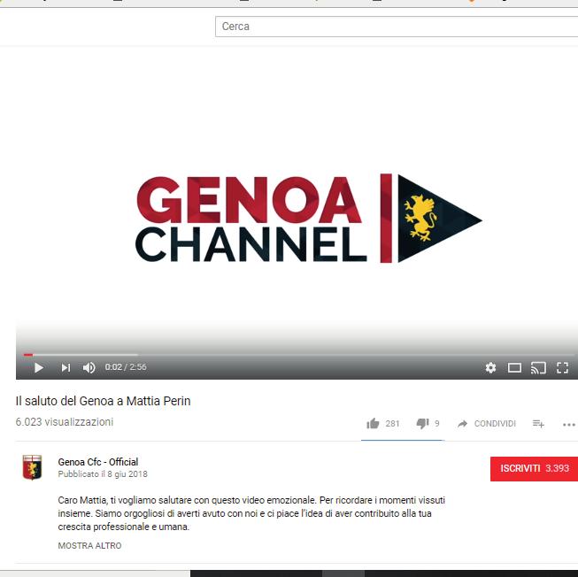 tutto 876.670 interazioni. YouTube Il migliro video caricato è stato del Genoa, presente sulla piattaforma da neanche sei mesi.