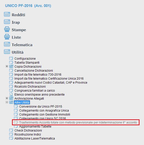 Nota: In caso di metodo previsionale (se viene modificata la situazione reddituale) devono essere rideterminati anche gli acconti per i contributi previdenziali nel quadro RR.