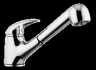 Single-lever one-hole sink mixer, with high movable spout, luxury type,