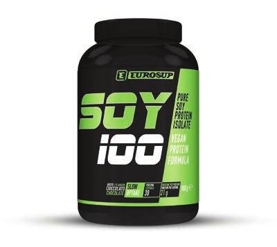 SOY 100 Purissime proteine isolate di soia Ottimo gusto e solubilità Le proteine contribuiscono alla crescita e al mantenimento della massa muscolare Con vitamina B6 e B12 Adatto agli sportivi Non