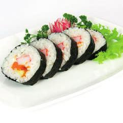 37 Hosomaki tekka (8 pz.) Roll di riso farciti con tonno e avvolti con alga nori 38 Hosomaki sake (8 pz.) Roll di riso farciti con salmone e avvolti con alga nori 39 Hosomaki ebi tempura (8 pz.