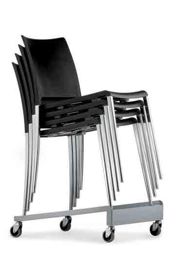 Mya linking device, Ø 6 mm chromed steel rod. It keeps the chairs stackable.
