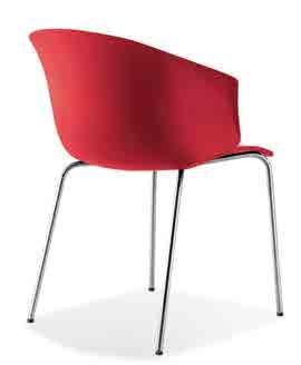 acciaio inox per esterno. Impilabile. Grace armchair with chromed steel tube legs.