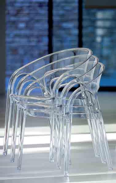 Gossip armchair in transparent polycarbonate (clear, smoke grey,