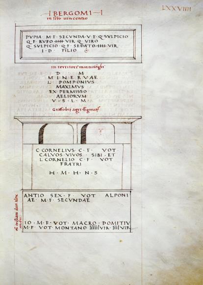 3.1. Reggio Emilia, Bibl. Panizzi, C. 398, M.F. Ferrarini, Antiquarium, f. 79r.