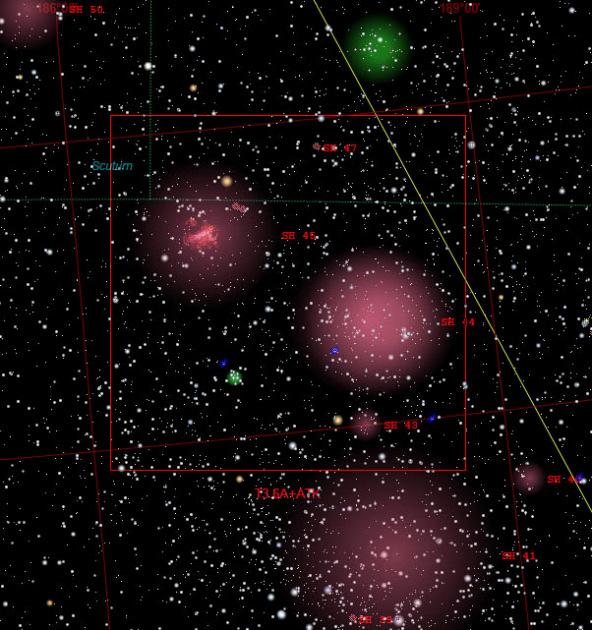 3) ancora la M17 insieme alla sh2-44 a sud est; 4) infine: sh2-35 e