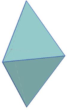 sono uguali fra loro (3) Le facce NON sono poligoni regolari Poliedro ottenuto unendo due tetraedri