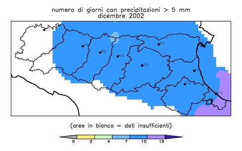 precipitazioni maggiori di 5 mm