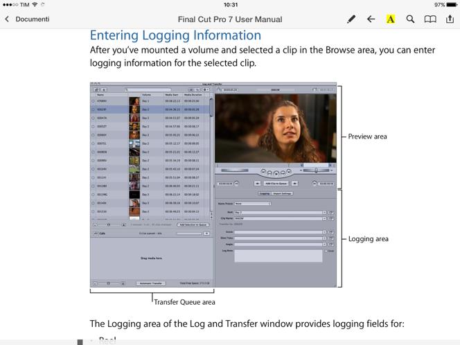 Log and Transfer Final Cut Pro -> File -> Log and Transfer L operazione di Log and Transfer permette di acquisire e codificare (codec Apple