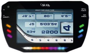 MXS Strada Dash Display TFT 5, risoluzione 800x480, contrasto 600:1, sensore luce ambientale, 6 allarmi LED RGB e 10 shift light LED RGB completamente configurabili, 2 connessioni CAN, collegamento a