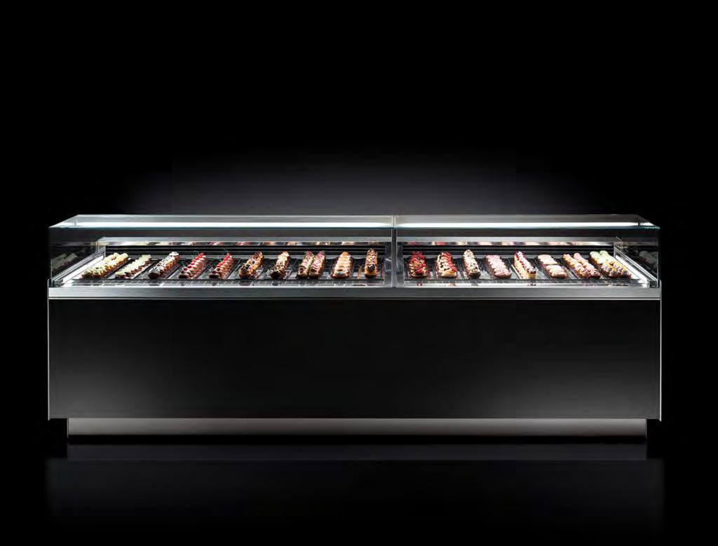 Disponibile nei moduli freddo ventilato e caldo secco VISTA is also pastry display case and it distinguishes