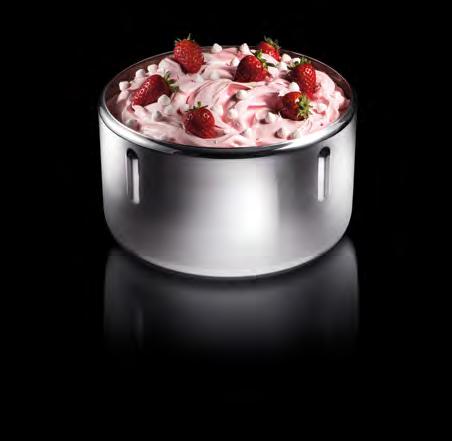 Il gelato è esposto in carapine di dimensioni maggiori con un diametro di 260 mm che ne migliorano la visibilità e ne facilitano l utilizzo