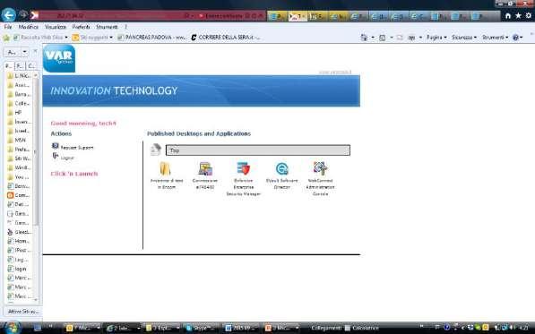 Virtual Server Farm Accedere a tutte le applicazioni utilizzando la tecnologia web-portal, e