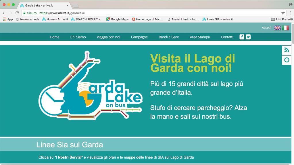 Il sito www.arriva.