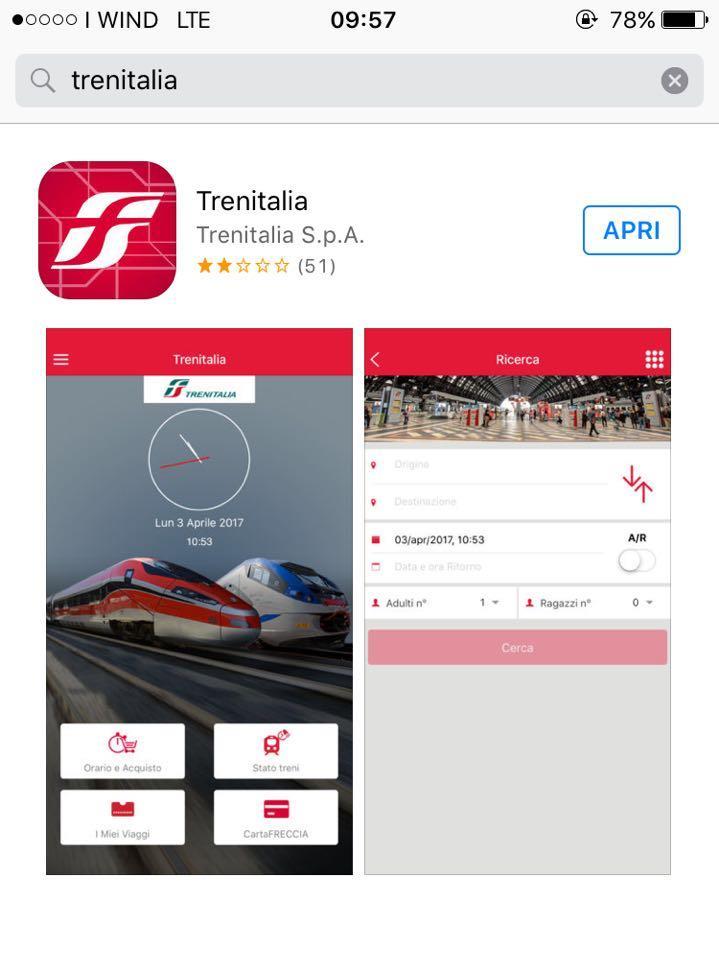 Come scaricare l App L App Trenitalia può