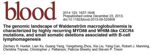 BIO-BRB STUDY BIOLOGICAL BACKGROUND The panorama of somatic mutations in Waldenström Macroglobulinemia (WM) is being rapidly unraveled.