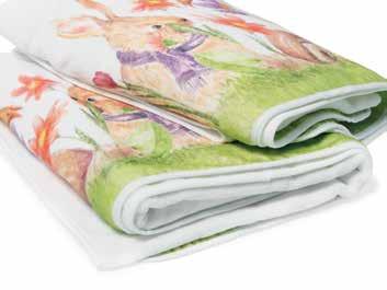 Baby towel Materials: 100% cotton velour towel 400 gsm - digital print embroidery 3,93" x 3,93" 27,55" x 47,24" Options: SENSE120 - neutral