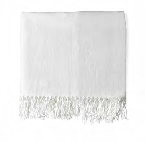 Colours: white 57" x 94,5" label Details: with fringes Options: variants according to colour chart.150.