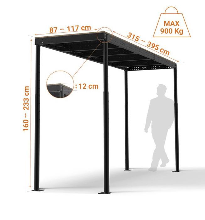 opzionali 8 m² 8 m² DOTAZIONI STANDARD TS5 100 (spessore mm 2) Altezza pavimento min.