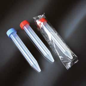 TEST TUBES WITH SCREW CAP PROVETTE CON TAPPO A VITE Polypropylene test tubes, graduated, with screw cap which guarantees a perfect leakproof.