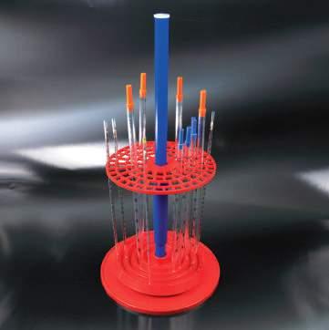 SEROLOGICAL PIPETTES - ACCESSORIES ACCESSORI PER PIPETTE SIEROLOGICHE In polypropylene, with rotating support to host 94 pipettes Ø max 14 mm.