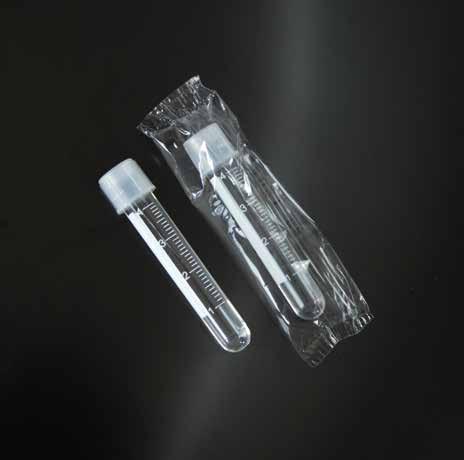 TEST TUBES WITH PRESSURE CAP PROVETTE CON TAPPO A PRESSIONE 5 ML CULTURE TUBES with two-positions closure cap PROVETTE DA 5 ML PER COLTURE con tappo a doppia chiusura In polystyrene, graduated,