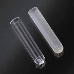 Vol. 3 ml. Ø 12 x 55 mm. 3 ML CYLINDRICAL TEST TUBES PROVETTE CILINDRICHE DA 3 ML In polipropilene, graduate, senza bordo. TEST TUBES AND STOPPERS / PROVETTE E TAPPI Vol.