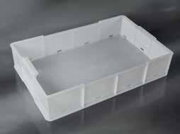 In high impact polystyrene. Suitable for food and general labware purposes. TRAYS AND TANKS VASSOI E VASCHETTE DIM. MM H.