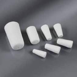 Stoppers for bacteriology, made in cellulose cotton. In truncated-cone shape and air permeable, for the closing of test tubes or Erlenmeyer flasks. Sterilizable up to +200 C.