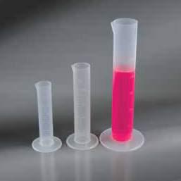 5 315 12126 500 55 361 12127 1000 66 439 12128 2000 84 531 HIGH AND GRADUATED CYLINDERS, IN TP CILINDRI GRADUATI ALTI, IN TP In TP, transparent. They have an excellent chemical resistance.