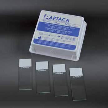 slides with white writing area. Specifically treated to allow a perfect adhesion of the sample, independently from the kind of used fixative.