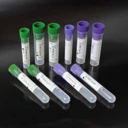 0 ml Ø 12 x 56 mm Dark green / Verde scuro 2100/1/V 1.0 ml Ø 12 x 56 mm Violet / Viola BLOOD COLLECTION TUBES / PROVETTE CON ANTICOAGULANTE Hematology polypropylene test tubes with pressure cap.